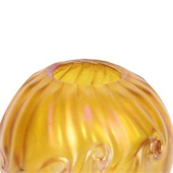 John Ditchfield for Glasform vase, of ovoid from, iridescent yellow, signed beneath, H14cm  