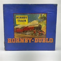 Hornby Dublo - three-rail EDG7 Tank Goods Train set with LNER matt black 0-6-2 Tank locomotive No.9596, two wagons and brake van, quantity of straight and curved track and controller, boxed with instructions.