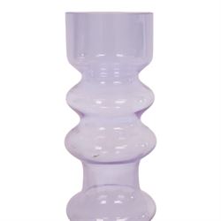 Mid-century Bo Bergstrom style bubble vase, in lilac tones, together with another similar in yellow tones, H24cm