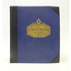  Collection of Great British and World stamps in 'The Centurion' stamp album including Queen Victoria 1d black lightly cancelled with red MX, imperf and perf penny reds, King George V seahorses,  British colonies, China, United States of America, overprints, India and Australian states etc   