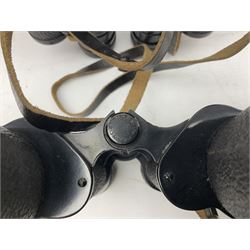Eleven pairs of binoculars, to include Zeiss Wetzler 20x50, Taylor-Hobson Bino Prism No.2 Mk.III military stamped 1943 with broad arrow,  Swift Tecnar 16x50, J.T Coppock Oceanic Bloomed 10x50, Hensoldt Wetzlar Dialyt 7x42 etc
