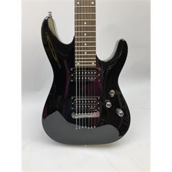 Schecter Diamond Series Omen-7 seven string electric guitar in black, serial no.N11031194, L99cm