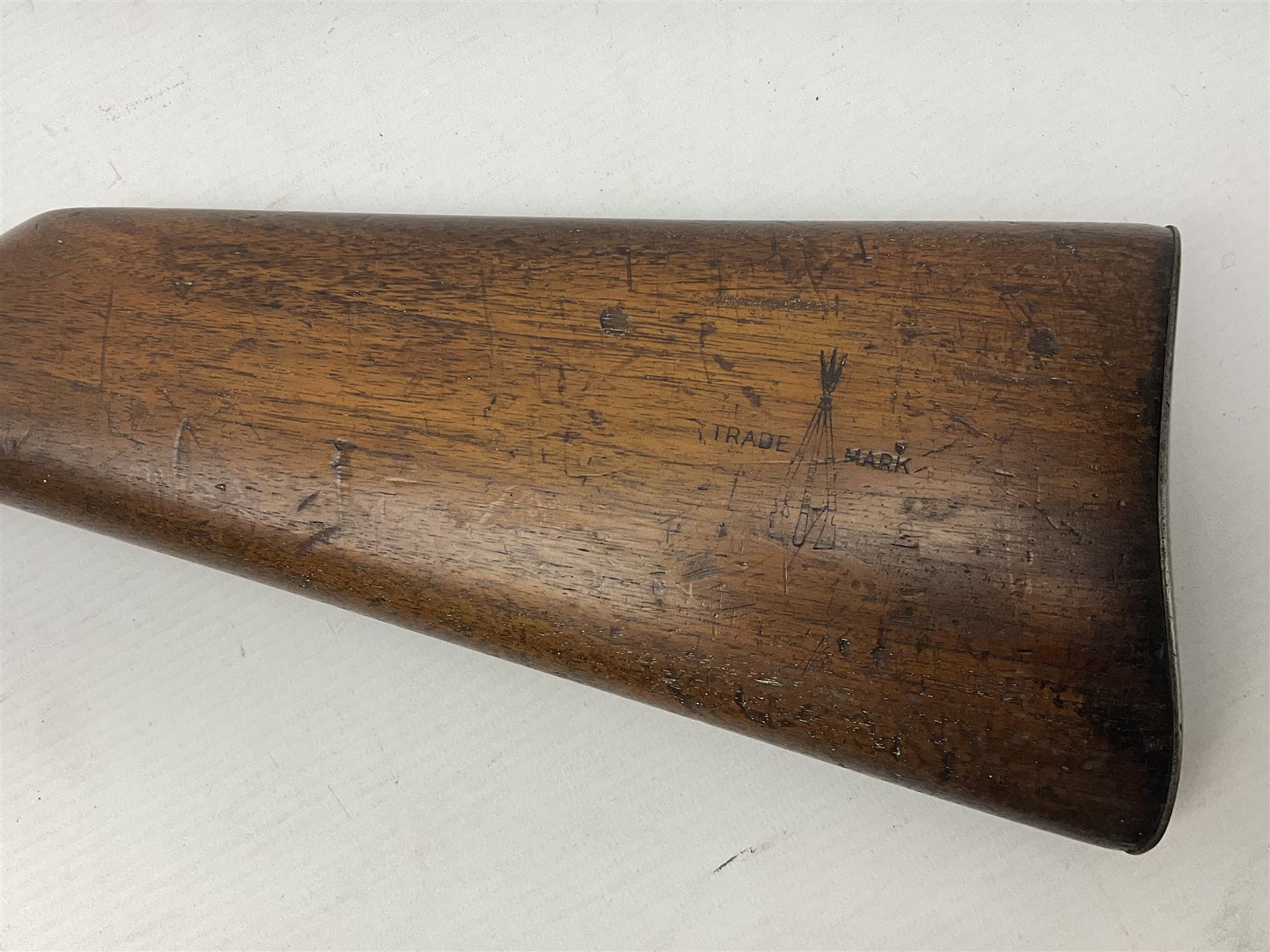 Early 20th century BSA Improved Model D .177 cal. air rifle, with underlever action, top-loading, walnut stock with chequered semi-pistol grip, serial no.46481, L100cm overall NB. AGE RESTRICTIONS APPLY TO THE PURCHASE OF AIR WEAPONS.