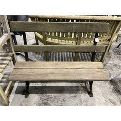Early 20th century cast iron and wood slatted, foldable garden bench - THIS LOT IS TO BE COLLECTED BY APPOINTMENT FROM DUGGLEBY STORAGE, GREAT HILL, EASTFIELD, SCARBOROUGH, YO11 3TX