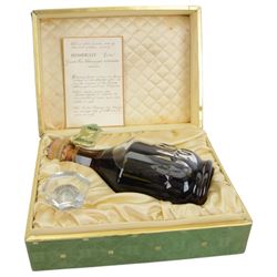 Hennessy extra grande fine champagne cognac, bottled 1961, unknown contents 70% proof, in cut glass decanter made by Baccarat of Paris, with certificate and in original presentation box 