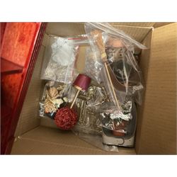 'The Hollies' - good quality sectional wooden doll's house in the form of a Georgian style four-storey bay windowed town house with simulated brick front elevation, rendered sides, off-set corner stonework, faux slate-hung top floor with flat roof and chimney stack, working sash windows, iron railings around front basement courtyard with hinged front elevation to two rooms with  spiral staircase, side hinged central section approached by external steps with iron balustrades to the sides leading to a front door, entrance hall with stairs to landing and two rooms on two floors with dado panelling and fire-surrounds, the top floor with top hung front elevation revealing stairs to a landing and bedroom; wired for electricity L51cm D65cm H107cm including chimney; together with a good quantity of quality wooden furniture and accessories including piano, dressers, bookcase and books, rugs, double half-tester bed, metalware, pictures etc