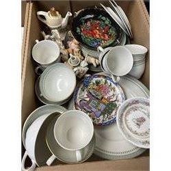 Collection of ceramics, including Royal Doulton Berkshire tea wears, Brambley Hedge trinket dish and bowl, Lurpak butter dish and toast rack etc, in four boxes  