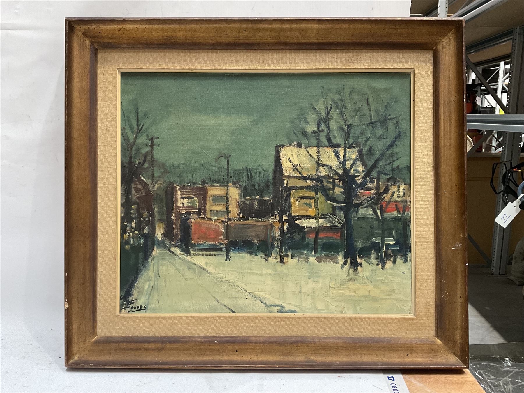 Piet Jacobs (Polish 20th Century): 'Winter', oil on canvas signed, titled and inscribed verso 49cm x 59cm 