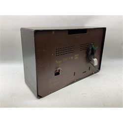 1950s Philips valve radio model B3G63A in brown Bakelite case, W42cm D21cm H30cm, together with 1950s Cossor Melody Maker model 524 radio and 1950s Grundig model 2041, tallest H35.5cm