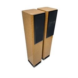 Pair Lake Audio 120W floorstanding speakers in maple finish 