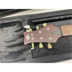 British hand-made mahogany electric guitar by 'JJ' luthier Dan Macpherson c2012 L95cm; in FX lightweight carrying case