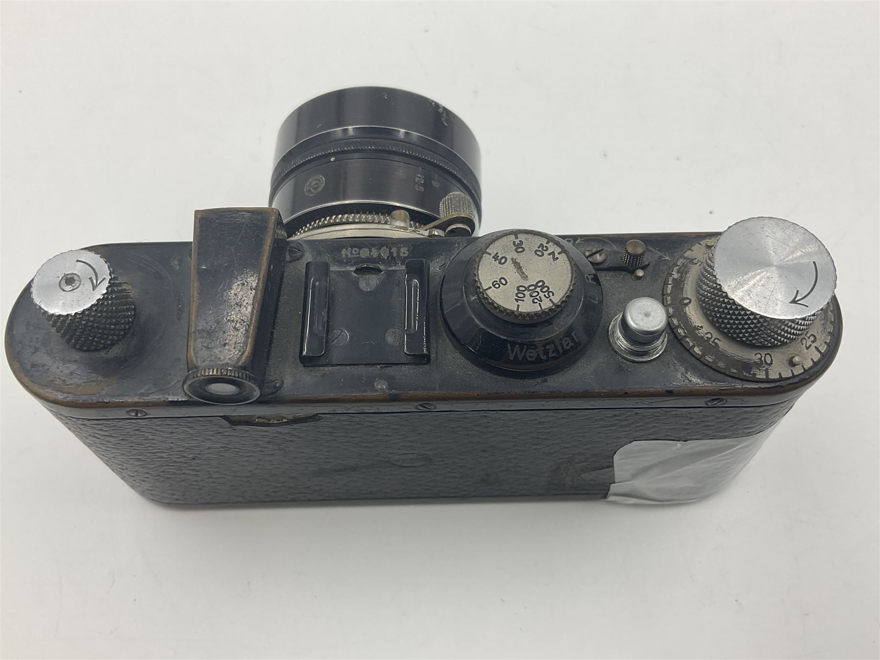 Leica DRP, Ernst Leitz Wetzlar camera body, serial no indistinct with 'Leitz Elmar 1:3.5 f=50mm' lens 