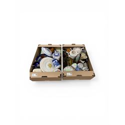 Collection of ceramics and glass including Royal Doulton toby jug, Wedgwood, Spode, glass ...