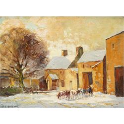 Gordon Clifford Barlow (British 1913-2005): 'Winter Sunshine Yorkshire', oil on canvas boa...