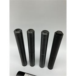 Four Parker-Hale .22 moderators and an FX  .25 air rifle moderator SHOTGUN CERTIFICATE REQUIRED