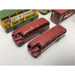Dinky - sixteen unboxed and playworn die-cast models to include Single Deck Bus, two Atlantean Buses, Ford Transit Van, 10 Ton Army Truck, MGB Sports Car, Telephone Service Van etc 