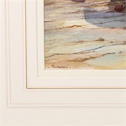 David C Bell (British 1950-): ‘Low Tide – Polperro', watercolour signed and dated 1994, titled verso 33cm x 56.5cm
