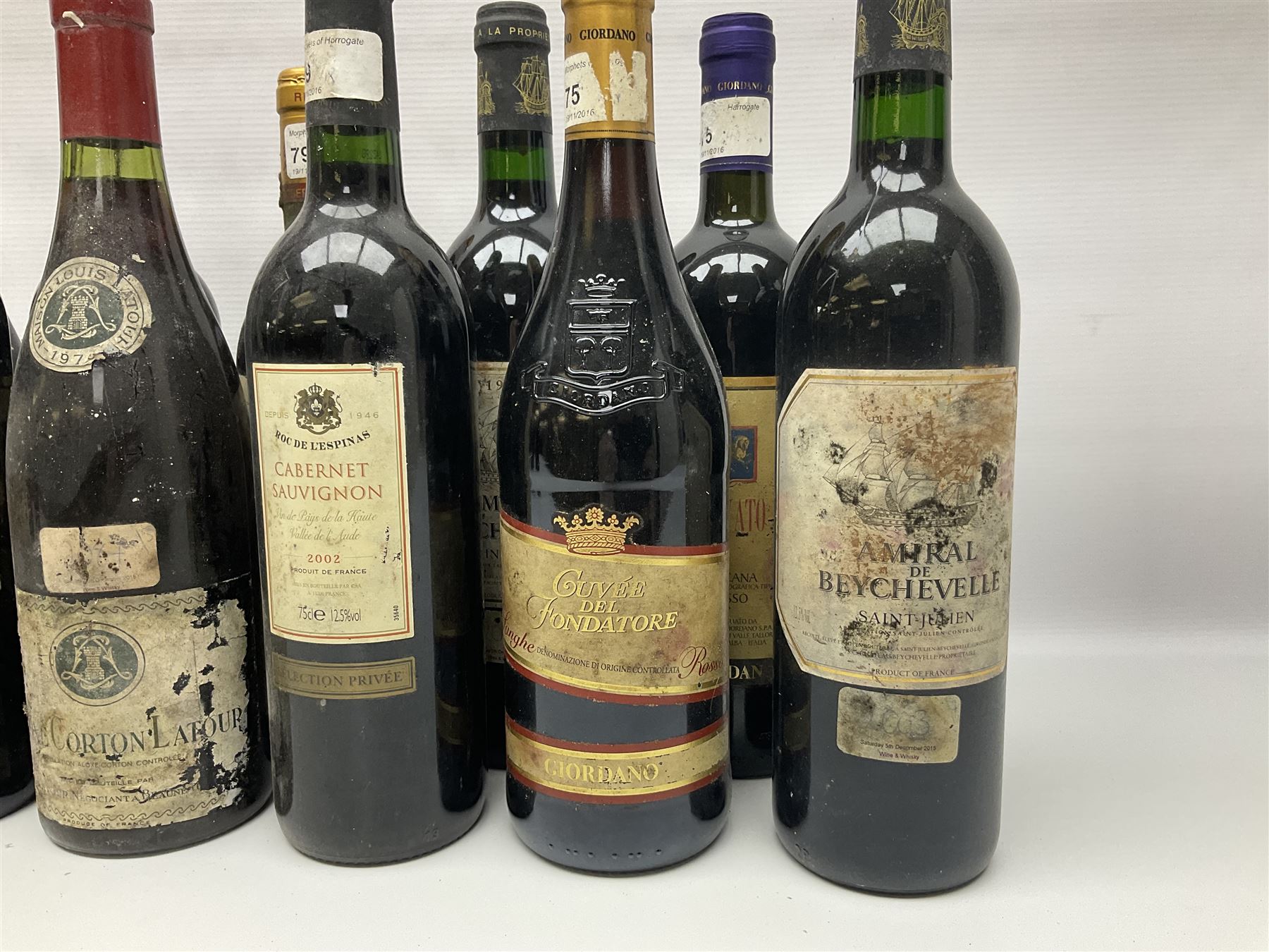 Mixed wine, including Roc de L'Espinas 2002, Cabernet Sauvignon, 2003 Merlot de Carsac, Castillo de Maluenda 1995 Calatayud etc, various content and proof (14)