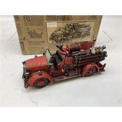 Dinky - Road Grader No.963; with blister box; Majorette Fire Engine No.3096; in window box; seven Matchbox 'Dinky Collection' die-cast models; all boxed; and American Popular Imports Inc. moulded resin fire engine; boxed (10)