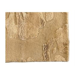 Laura Ashley - India made Claverton ground rug, monochromic taupe ground with relief floral motifs in a soft cream shade