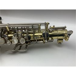 Czechoslovakian Boosey & Hawkes Powertone alto saxophone, serial no.125362; in fitted carrying case with crook