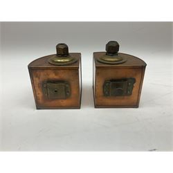 Pair of ‘Starboard’ and ‘Port’ copper ship lamps of bow-fronted triangular form by Simpson Lawrence of Glasgow