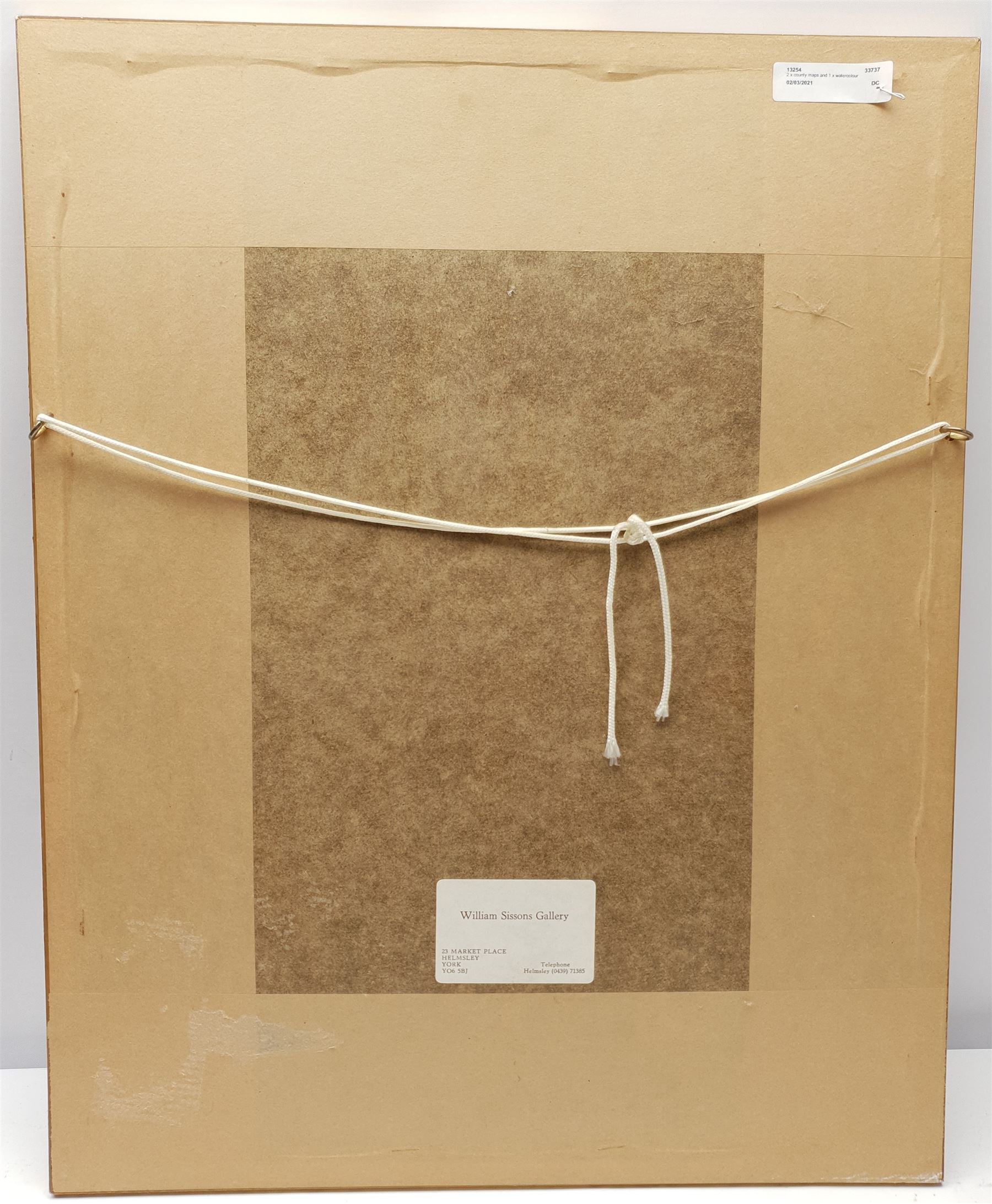 W Ainsley (British early 20th century): 'St Mary's Abbey York', watercolour signed titled and dated August 1909, 35cm x 24cm; together with two reproduction Saxton maps of Yorkshire and Lincolnshire, max 55cm x 74cm (3)