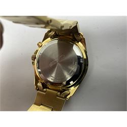 Four gentlemans wristwatches including Seiko Kinetic 50M, Pulsar, Sekonda and Constantin Quartz, boxed, together with a ladies Accurist wristwatch