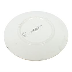 Art Deco Carlton Ware Moonlight Cameo bowl and plate, bowl H6cm, plate D12cm 