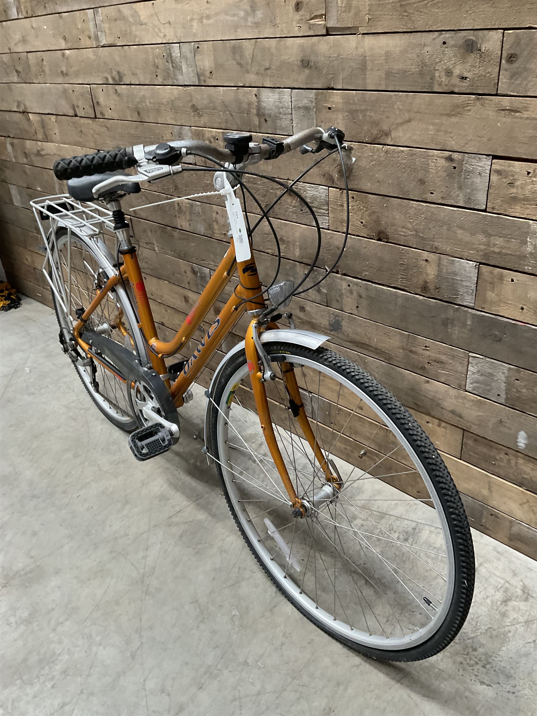 Three bicycles- man’s Falcon Storm 18 speed mountain bike; lady’s Dawes Sonoran 24 speed road bike; child’s Apollo 18 speed bike (3)