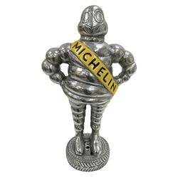 Polished aluminium Michelin man style figure, H38cm.