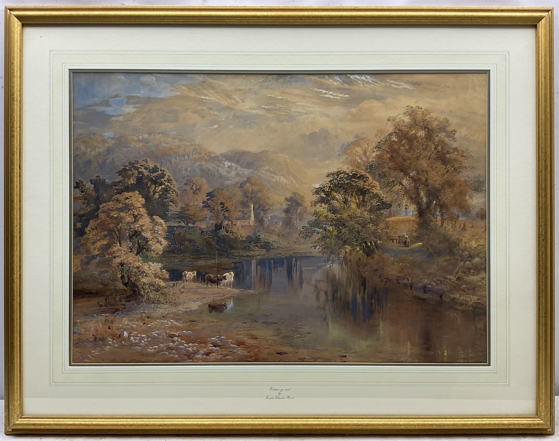 Joseph Charles Reed (British 1822-1877): 'Betws-y-Coed' North Wales, watercolour and gouache unsigned, original title label verso 52cm x 74cm