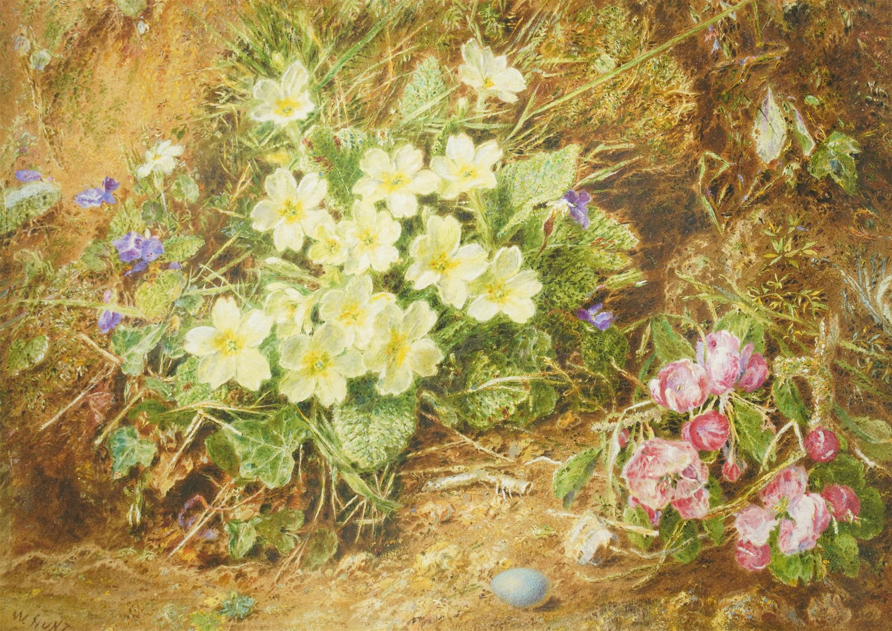 William Henry Hunt (British 1790-1864): Still Life of Wildflowers, watercolour signed 26cm x 36cm