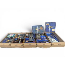 Collection of Hornby Dublo three-rail model railway rolling stock, track and accessories, some boxed