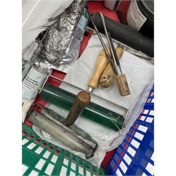 Tofko 'Norup Maxi' etching press, bench and accessories including: etching ink, rollers, varnish, etching ground etc. (bed size approx. 60cm x 41cm)