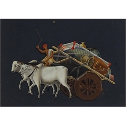 Indian Company School (19th century): Processional Scenes, set of eight finely detailed gouaches on mica, each 10cm x 13.5cm (8)