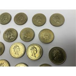 Twenty-eight Queen Elizabeth II old style two pound coins, including 1994 'Bank of England' etc