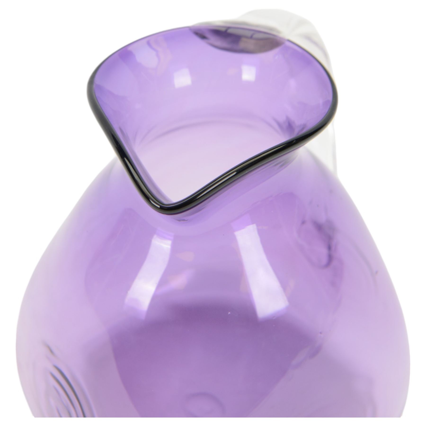 Steven Newell (1948-), amethyst glass jug, signed Newell, H17cm