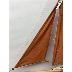 Wooden model of the Peterhead Herring Fishing Boat, Love Divine, PD404. on stand together with Wick Herring Fishing Boat, Galilee WK.1. on stand, L105cm, H64cm