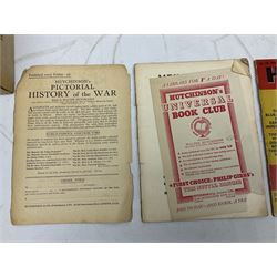 Hitler Adolf: Mein Kampf. The original edition entirely unexpurgated in eighteen parts by Hutchinson & Co. in association with Hurst & Blackett; Hart Capt. B.H. Liddell: The Tanks - History of the Royal Tank Regiment. 1959. Two volumes with dustjackets; The History of the London Rifle Brigade 1859-1919. London 1921; and Covenants With Death. Daily Express Publication. 1934