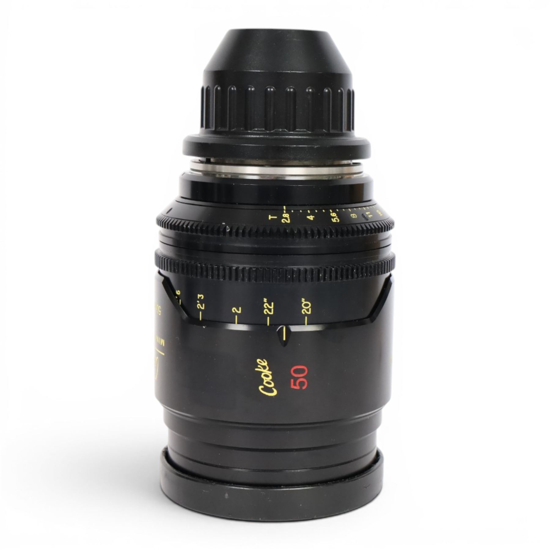 Cooke Mini S4/i 50mm T2.8 prime lens with PL mount, serial no. 8050-0714, with front and back lens caps