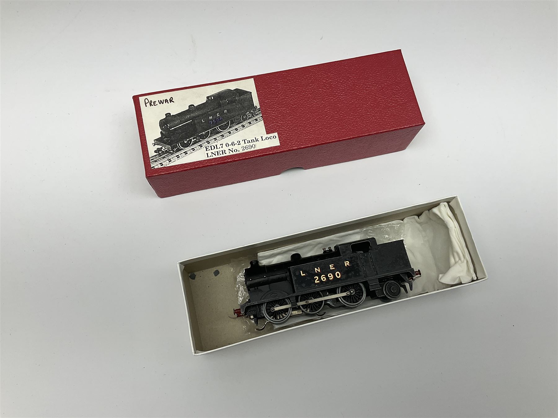 Hornby Dublo - three-rail pre-war Class N2 0-6-2 Tank locomotive No.2690; in modern collector's red box