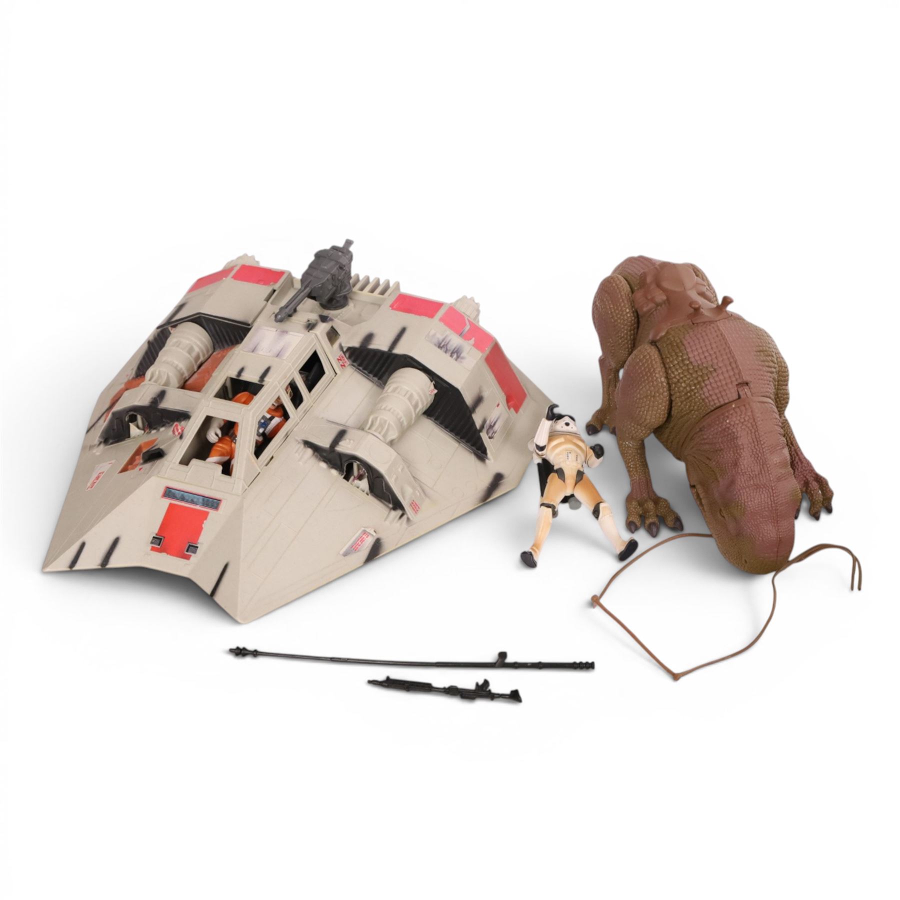 Kenner Star Wars The Power of the Force playsets, including Dewback and Sandtrooper, Rebel Snowspeeder, Darth Vader's Tie Fighter, Bantha and Tusken Raider, Speeder Bike with Luke Skywalker, X-Wing Fighter =, Tie Fighter and Millennium Falcon, all with boxes