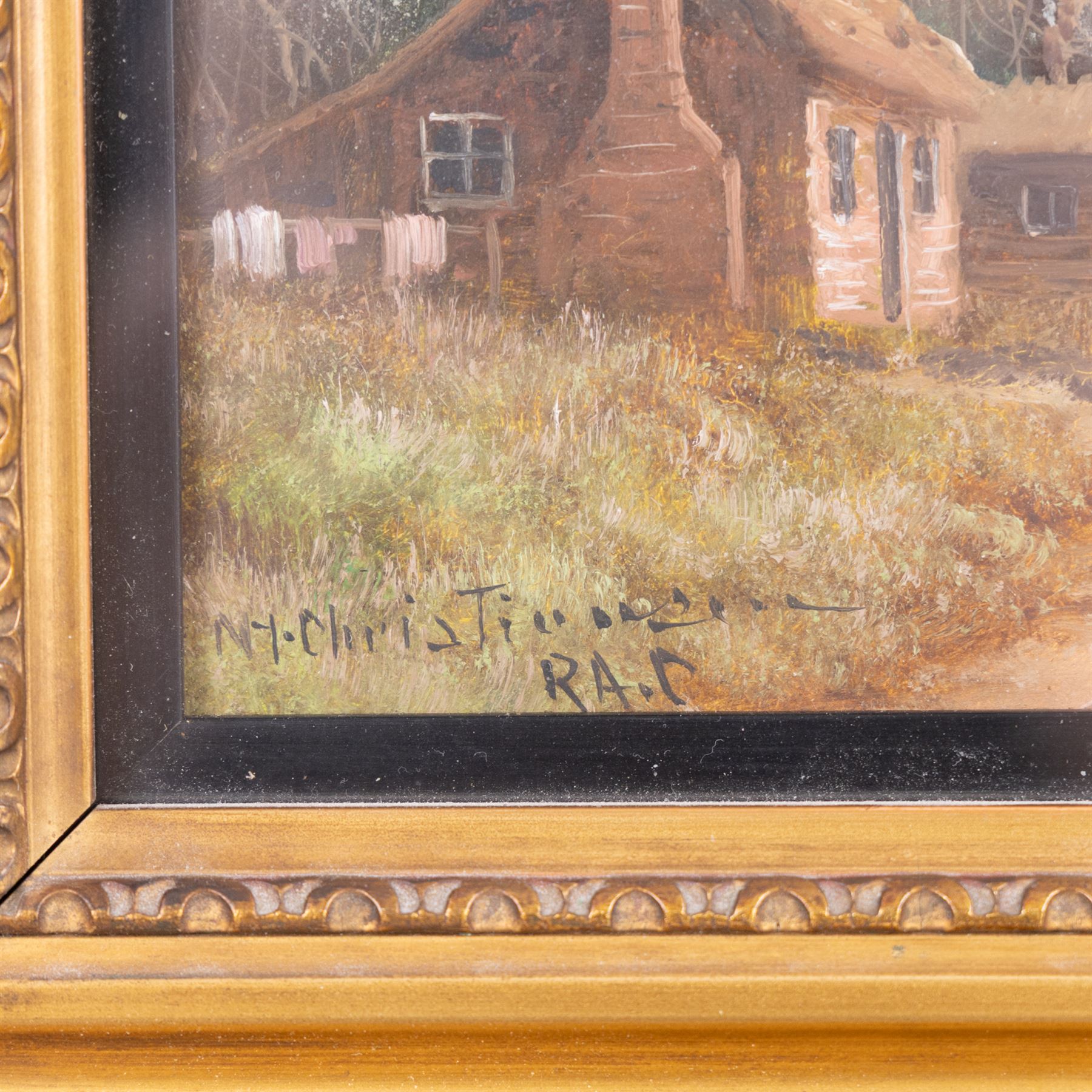 Nils Hans Christiansen (Danish 1850-1922): Landscape Scene, gouache signed 13.5cm x 22cm 