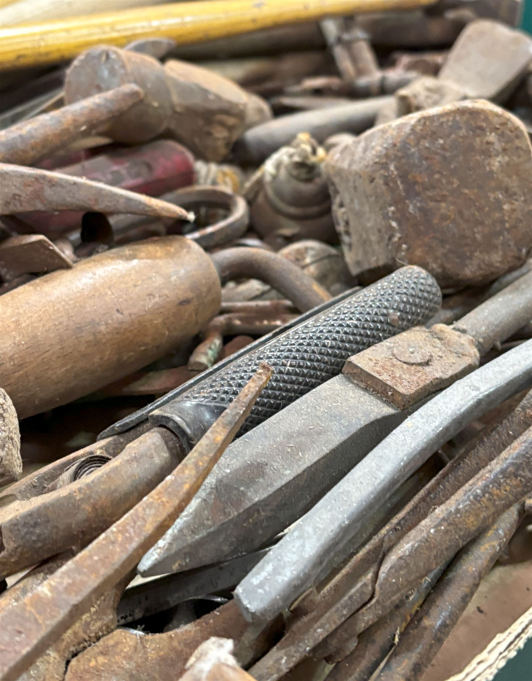 Four boxes of assorted hardware and tools, including a collection of hammers, locks, keys etc.  - COLLECTION BY APPOINTMENT FROM: The White House, Thirsk Road, Easingwold, York, YO61 3NF - CALL 01723 507111 TO ARRANGE