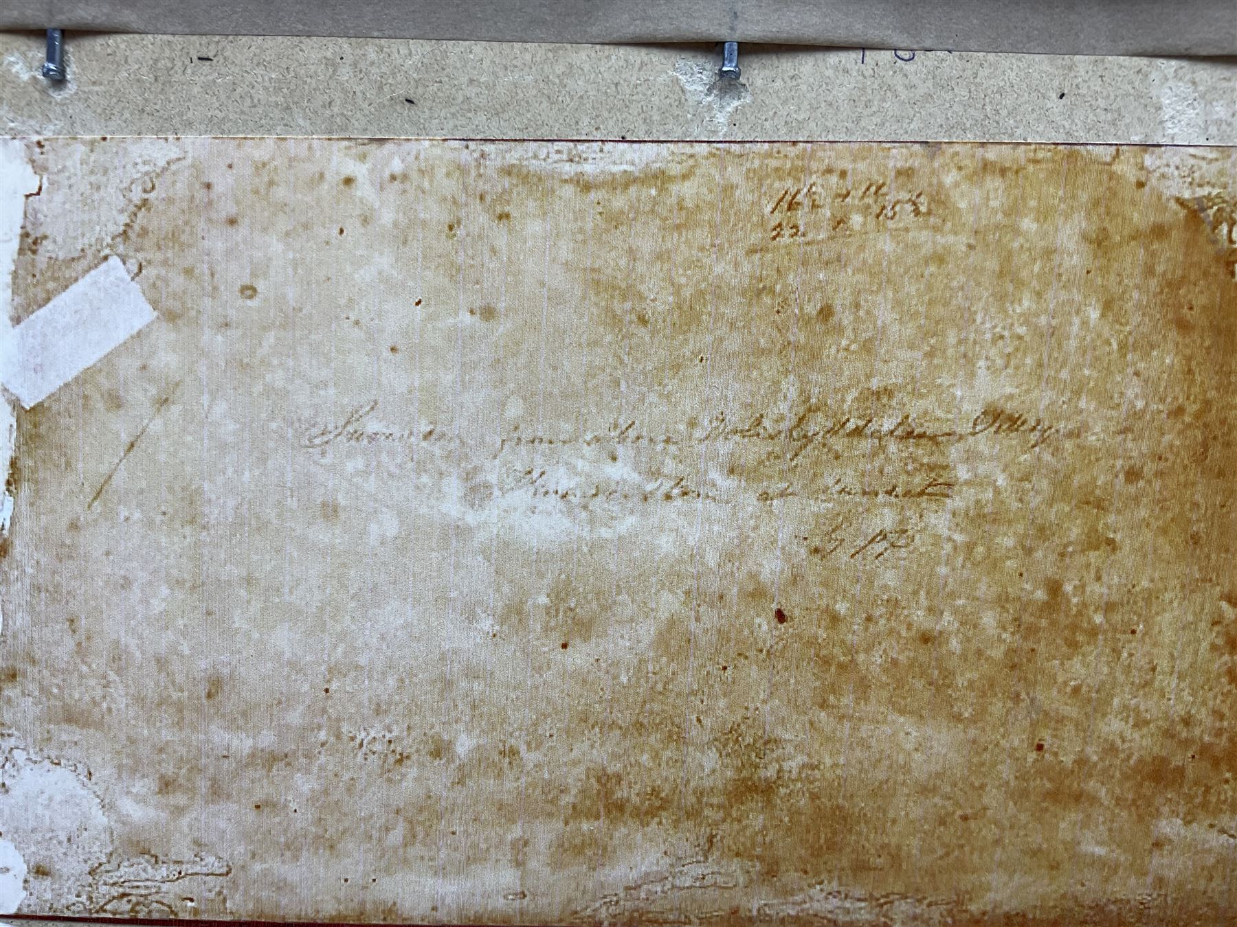 George Parr Popkin (British 1813-1899): 'Snowdon Viewed from above the Dolwyddelan Valley - Thunderstorm at Sunset', watercolour, signed with initials and titled verso (within the frame), bearing spurious later signature and date 1845 recto 25cm x 43cm