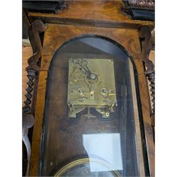 Reproduction Dutch lantern clock, eight day clock movement and a walnut cased regulator clock for restoration