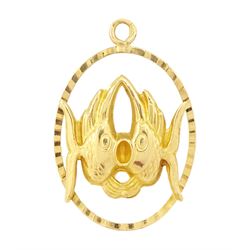 18ct gold Pisces pendant