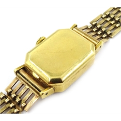  18ct gold wristwatch by W of S (Watches of Switzerland) hallmarked with Ebel movement on 9ct gold bracelet hallmarked  