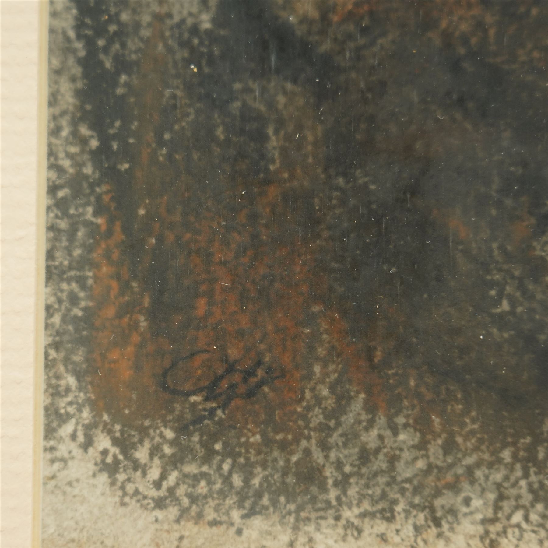 Pietro Annigoni OMRI (Italian 1910-1988): Ghostly Figure in a Forest Clearing, mixed media signed in pen 26cm x 16cm